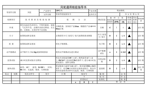 风轮检验规范
