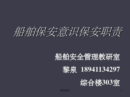 船舶保安措施的实施与维持