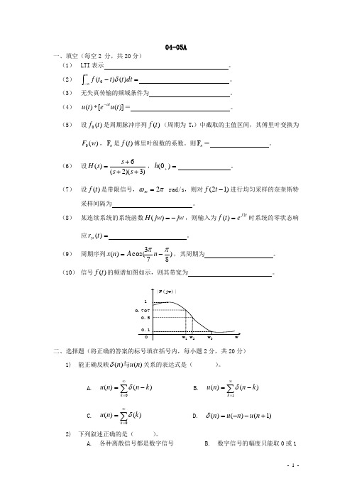 信号与系统历年考题2013