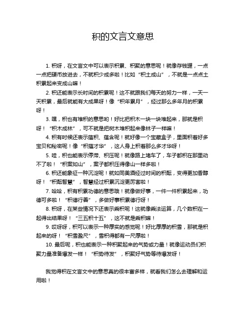 积的文言文意思