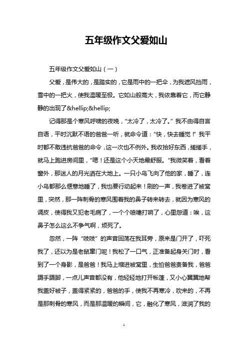 五年级作文父爱如山