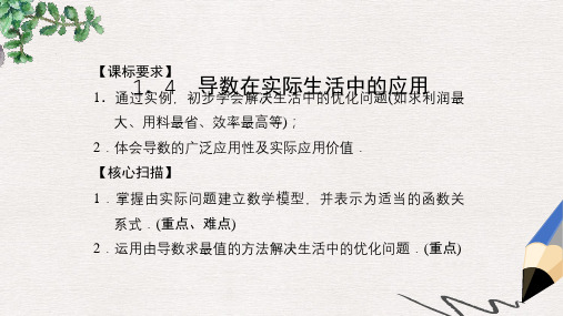 苏教版选修2-2高中数学1.4《导数在实际生活中的应用》ppt课件