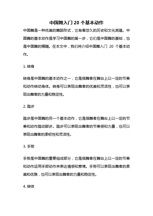 中国舞入门20个基本动作