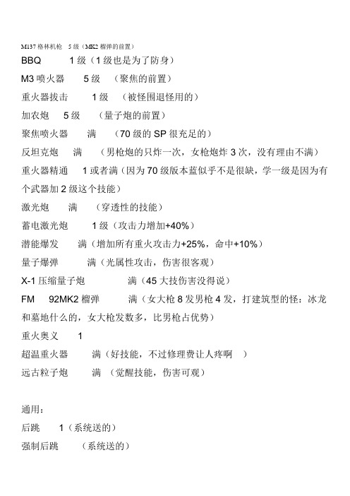 M137格林机枪  5级