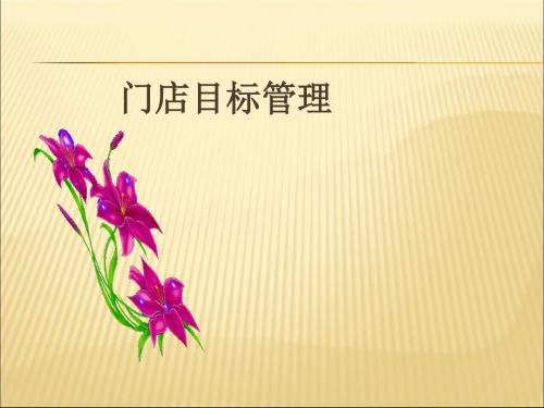 门店目标管理教材(PPT48张)