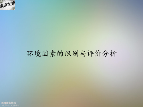 环境因素的识别与评价分析