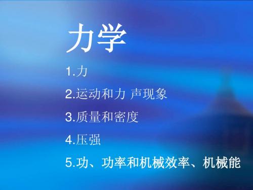 2012物理中考力学部分复习