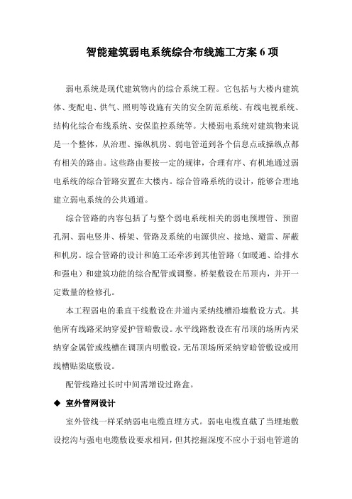 智能建筑弱电系统综合布线施工方案6项