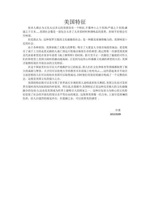 美国特征