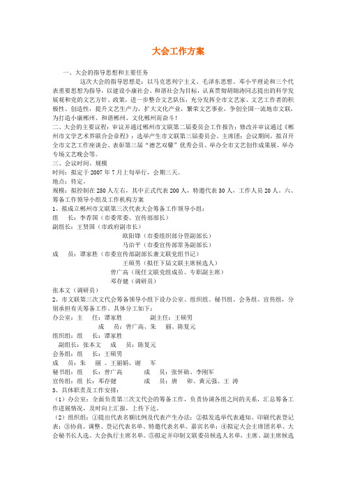 大会工作方案