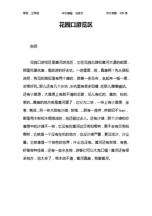 花园口游览区作文【小学三年级400字】