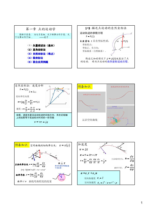 第二讲 点运动的自然坐标法、极坐标法