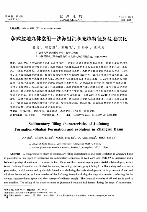 彰武盆地九佛堂组—沙海组沉积充填特征及盆地演化