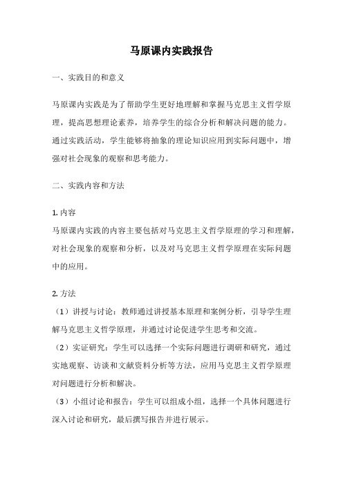 马原课内实践报告
