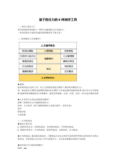 基于企业胜任力的9种人才测评工具及使用方法详解