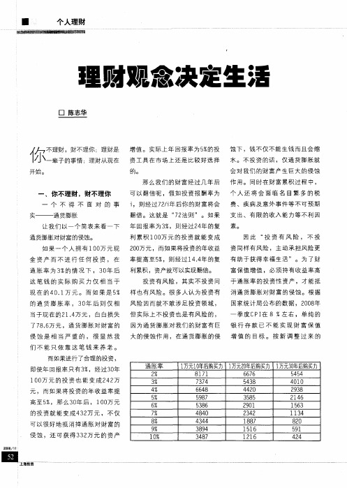 理财观念决定生活