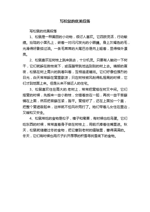 写松鼠的优美段落