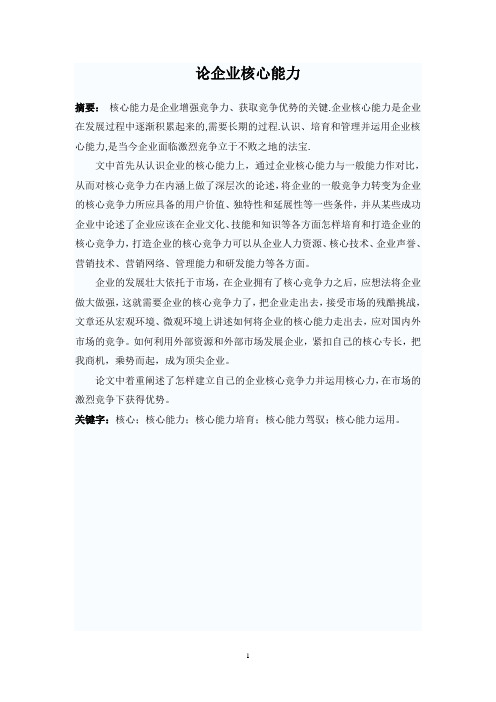 论企业核心能力(定)