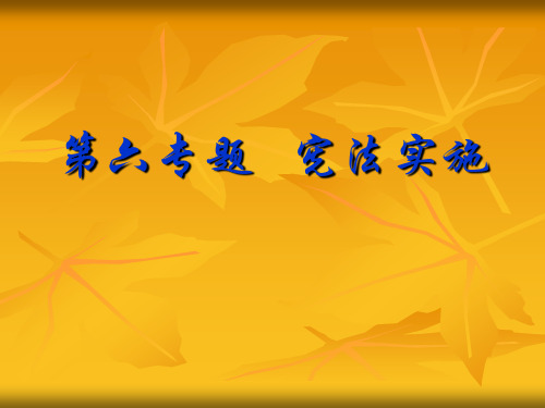 专题六：宪法实施保障