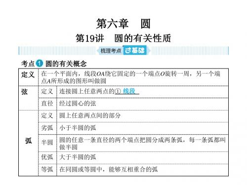中考数学复习课件 第六章第19讲 圆的有关性质