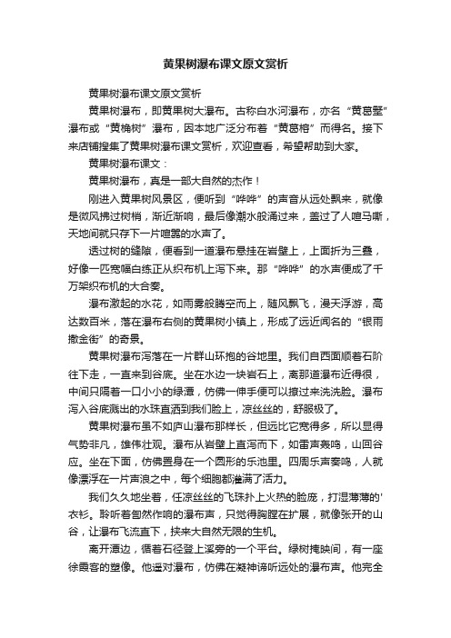 黄果树瀑布课文原文赏析