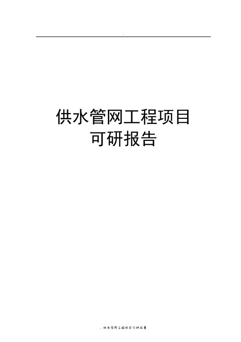 供水管网工程项目可研报告[终稿]