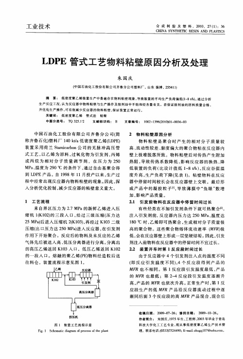 LDPE管式工艺物料粘壁原因分析及处理