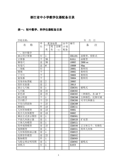 初中仪器