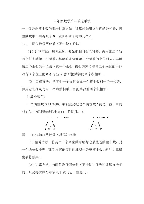 乘数是整十数的乘法计算方法