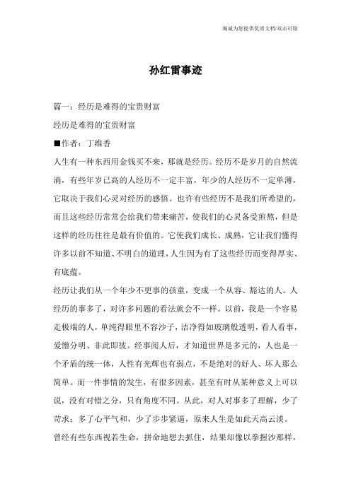 孙红雷事迹