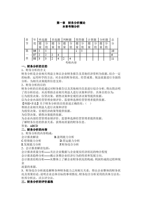 自考00161《财务报表分析(一)》串讲笔记