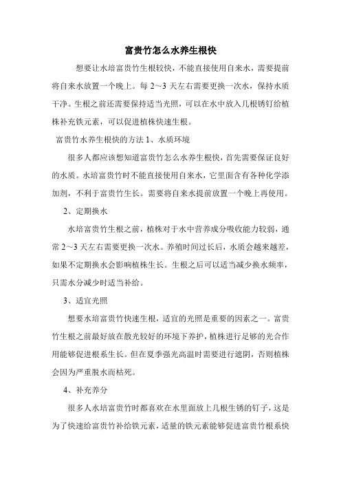 富贵竹怎么水养生根快.doc