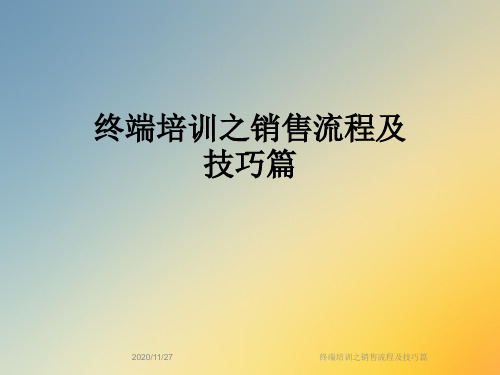 终端培训之销售流程及技巧篇