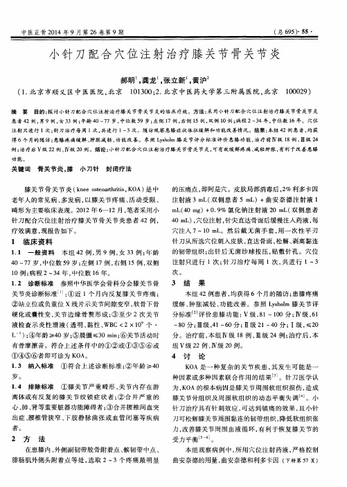 小针刀配合穴位注射治疗膝关节骨关节炎