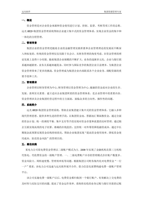 远光GRIS-集团资金管理系统