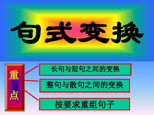 高考复习句式变换ppt17