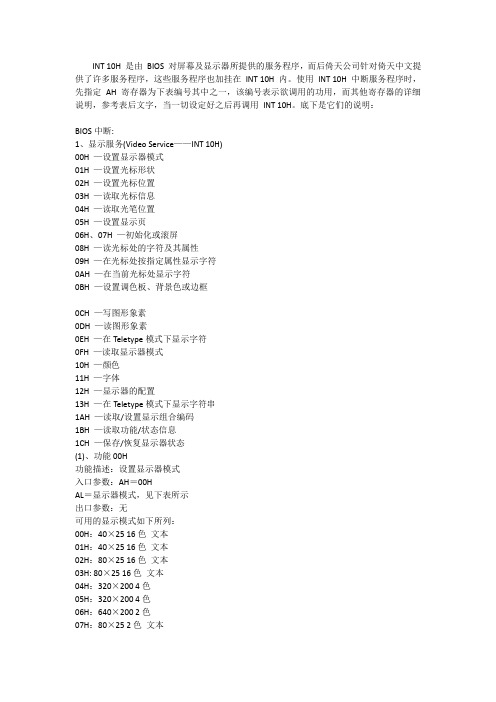微机原理int_21h和int_16h调用