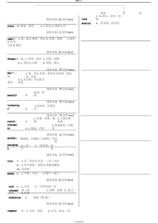 同等学力考试英语高频词汇