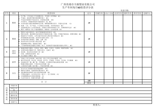 每月6S检查评分表