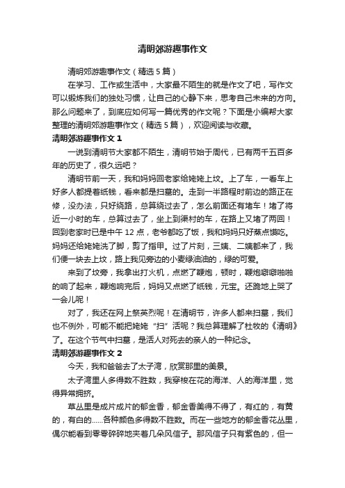 清明郊游趣事作文（精选5篇）