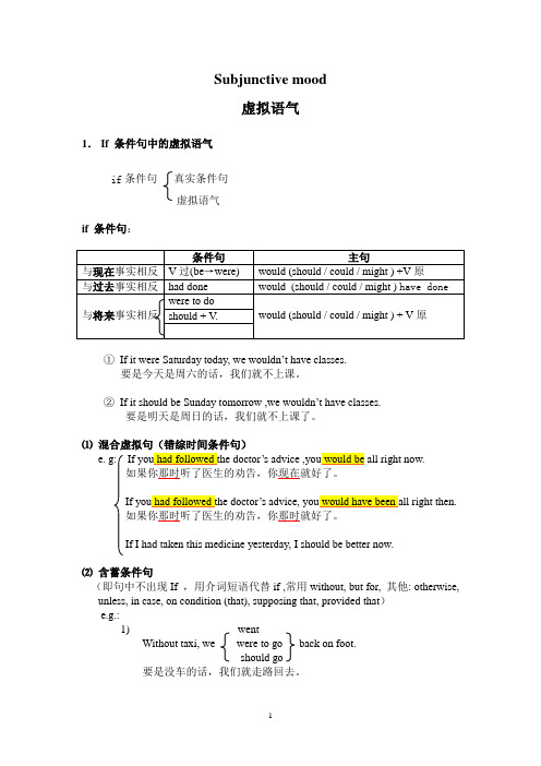 Subjunctive  mood   虚拟语气