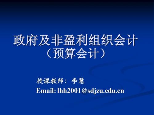 第一章 政府与事业单位会计的基本理论