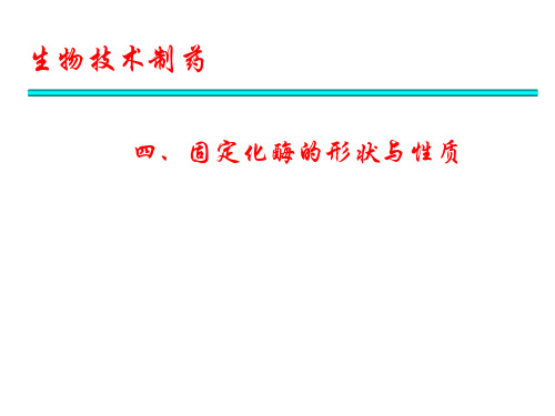固定化酶的性质与评价