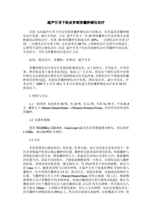 超声引导下经皮穿刺肾囊肿硬化治疗