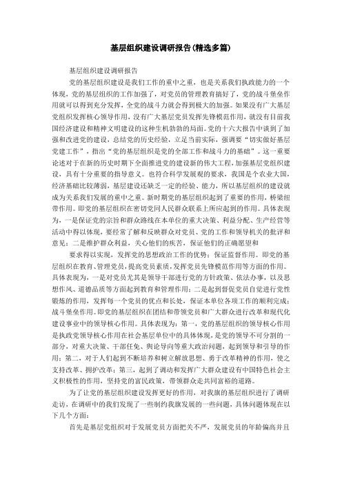 基层组织建设调研报告(精选多篇)