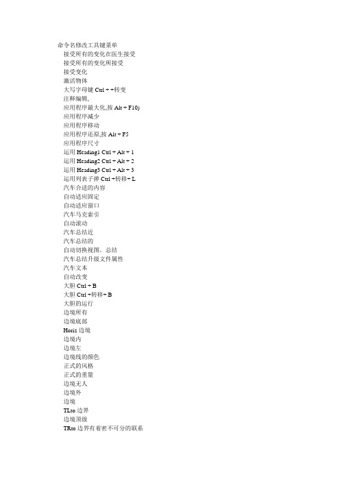 word命令名快捷键(翻译版)