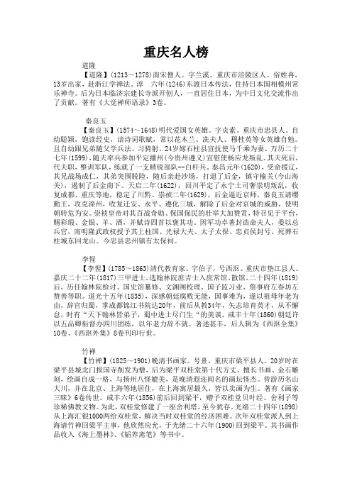 重庆名人