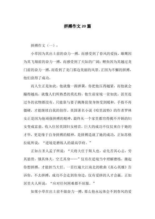 拼搏作文20篇