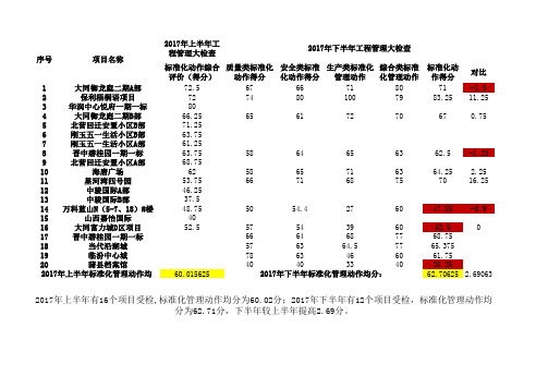 2017年工程管理大检查标准化动作统计