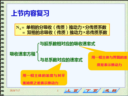 化工吸收塔的物料衡算与操作线方程PPT课件